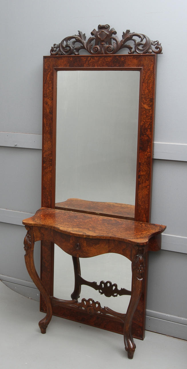 SPEGEL, med konsolbord, nyrokoko, 1800-tal.