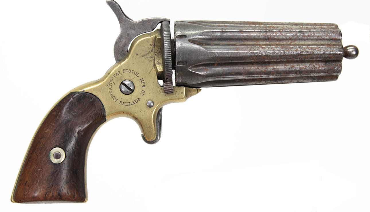 145. REVOLVER, American, Single Action, make Rupertus, model Pepperbox, caliber .22, serial no. 1105, se-no. SE1673114.