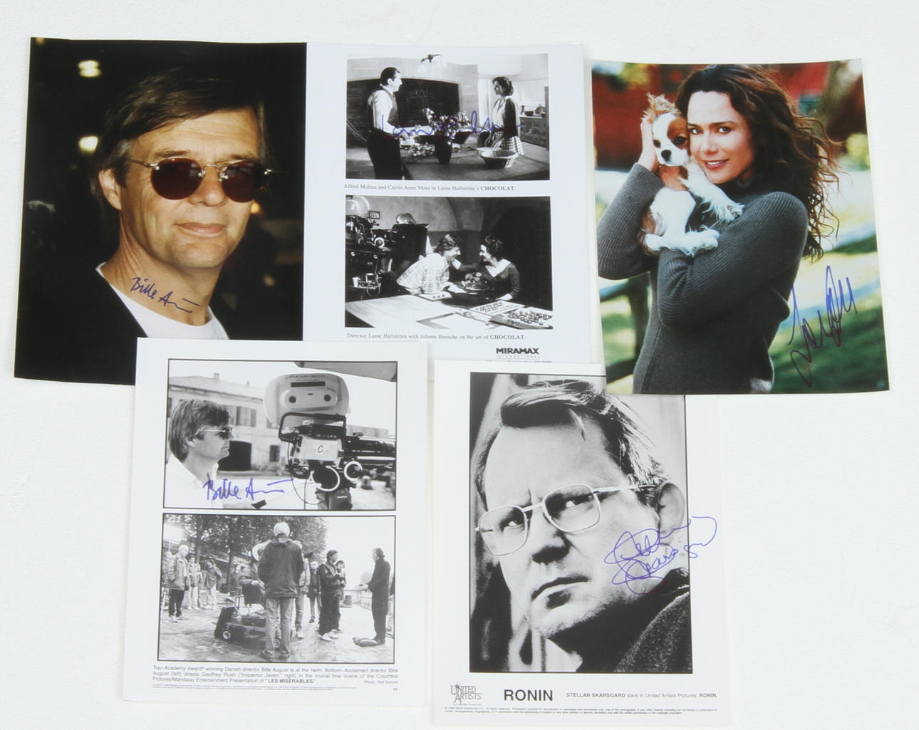 AUTOGRAFER, 5 st, Lasse Hallström, Bille August, Lena Olin, Stellan Skarsgård.