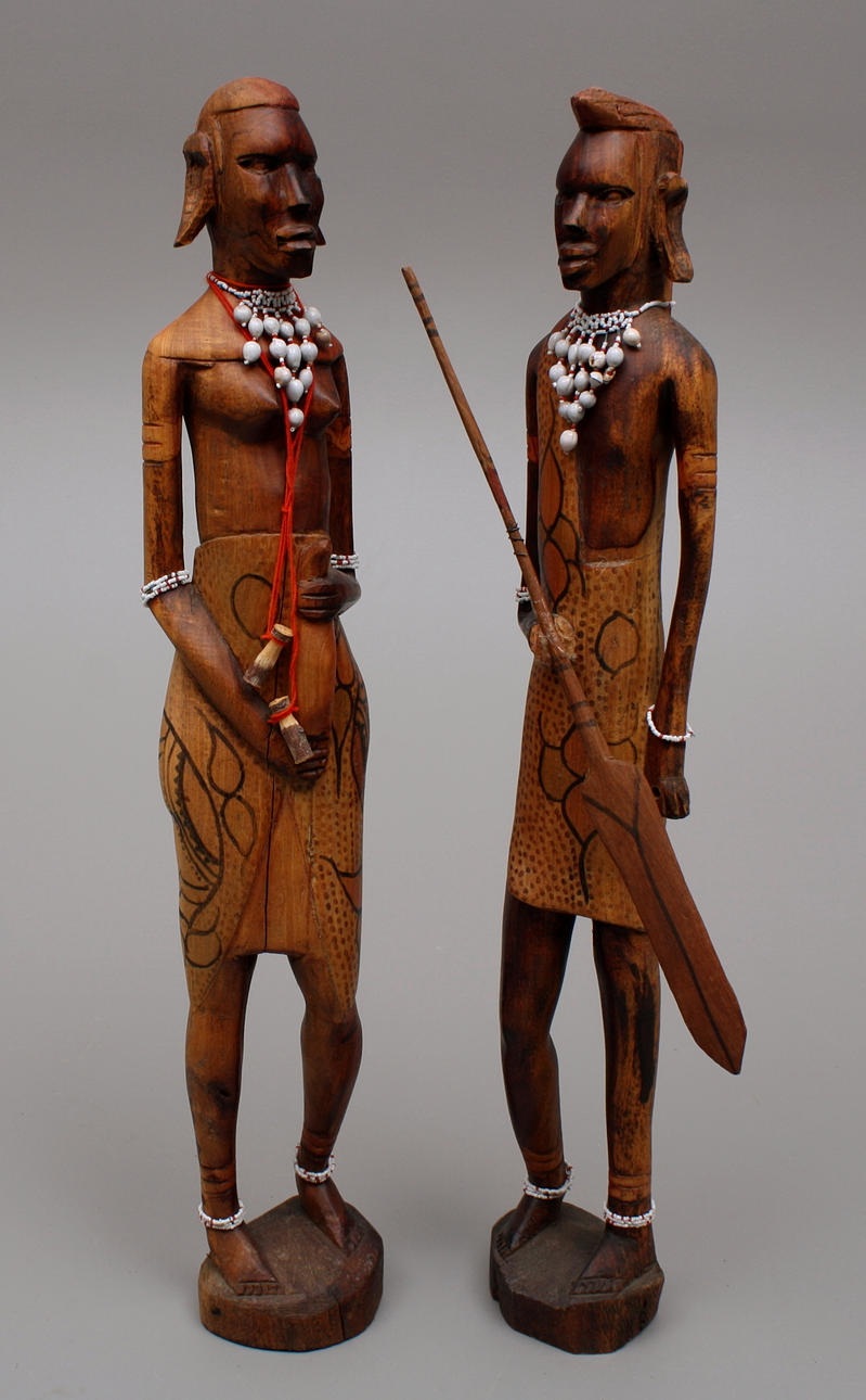 TRÄSKULPTURER, ett par, Afrika, Kenya 1990/2000-tal.