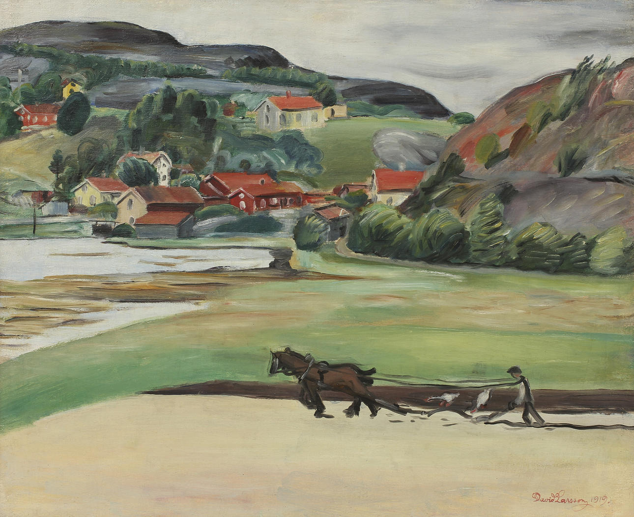 DAVID LARSSON. Olja på duk. Signerad och daterad 1919.