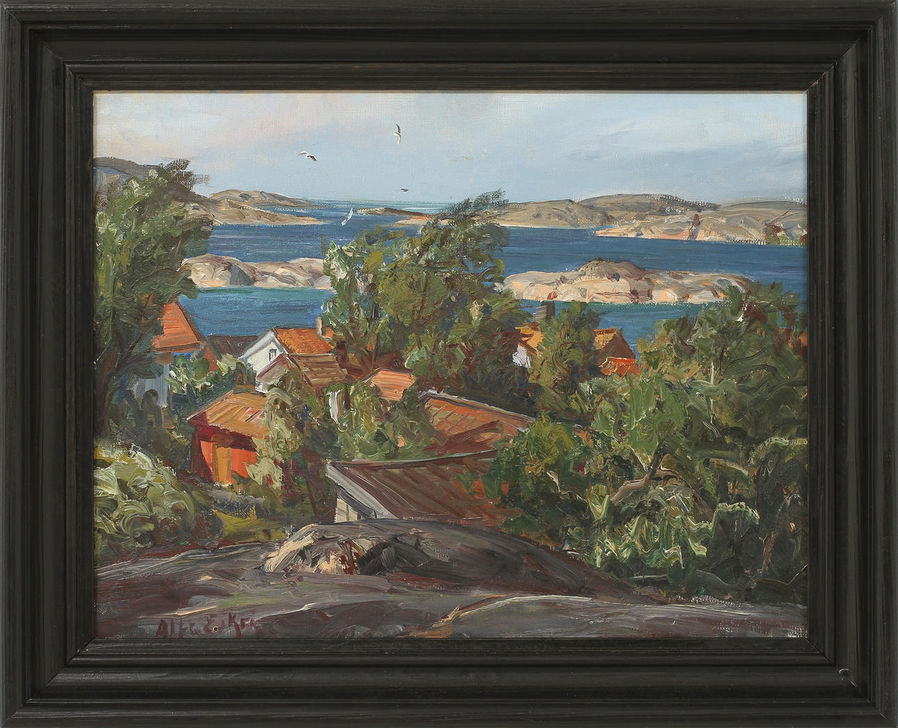 ALFRED EIKRI. Olja på duk. Signerad.