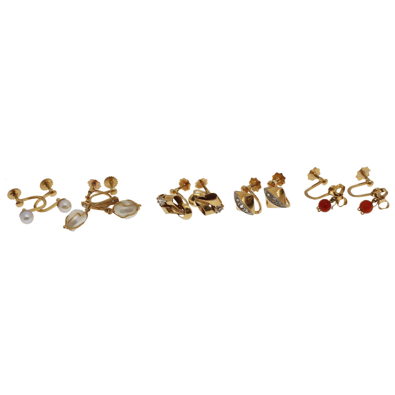 ÖRHÄNGEN, 5 par, 18k guld, 11,4 gram brutto.