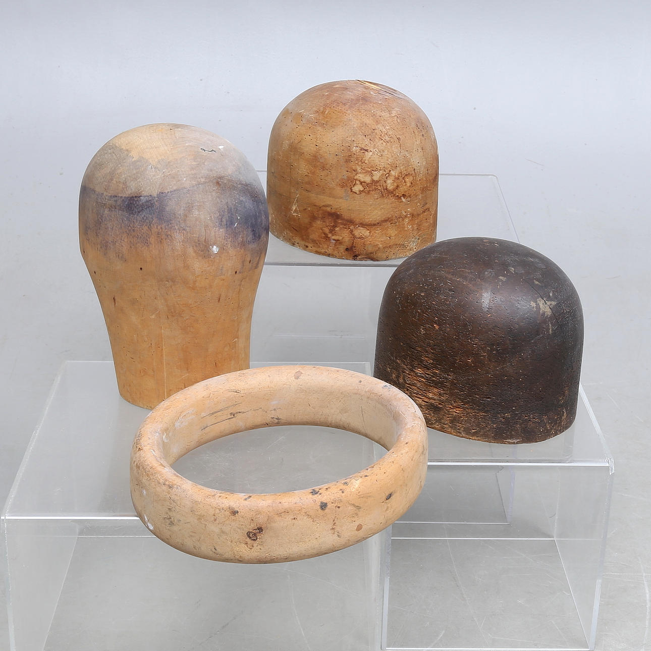 HAT STICKS, 4 pcs., wood, 1900s.