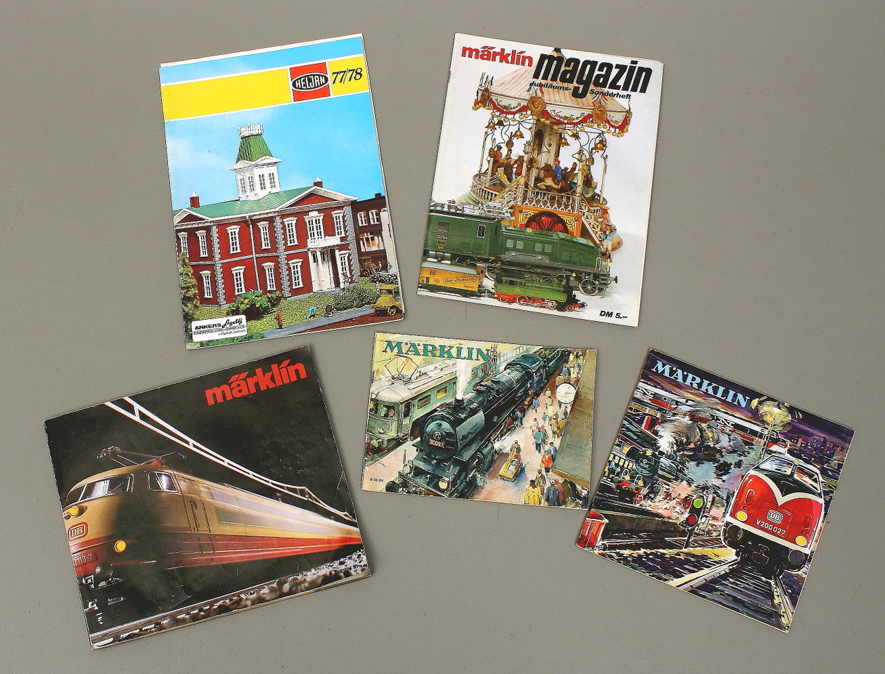 MODEL TRAIN CATALOGS, 5 pcs, Märklin and Heljan.