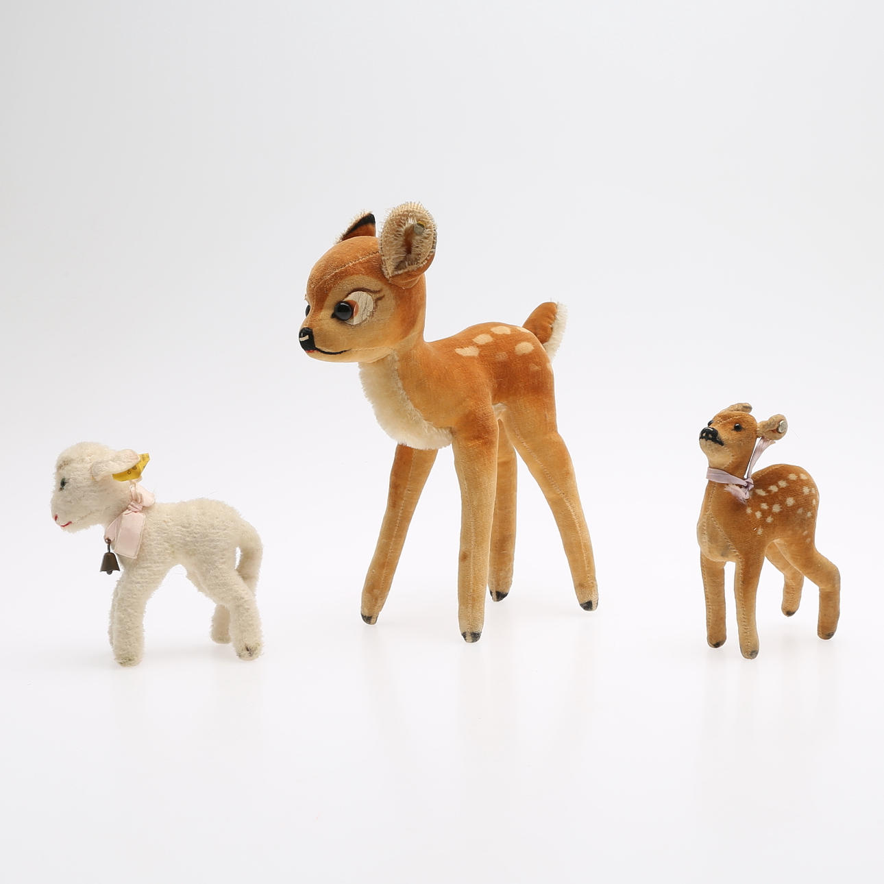 STUFFED ANIMALS, 3 PCS, Steiff, mid-20th century.
