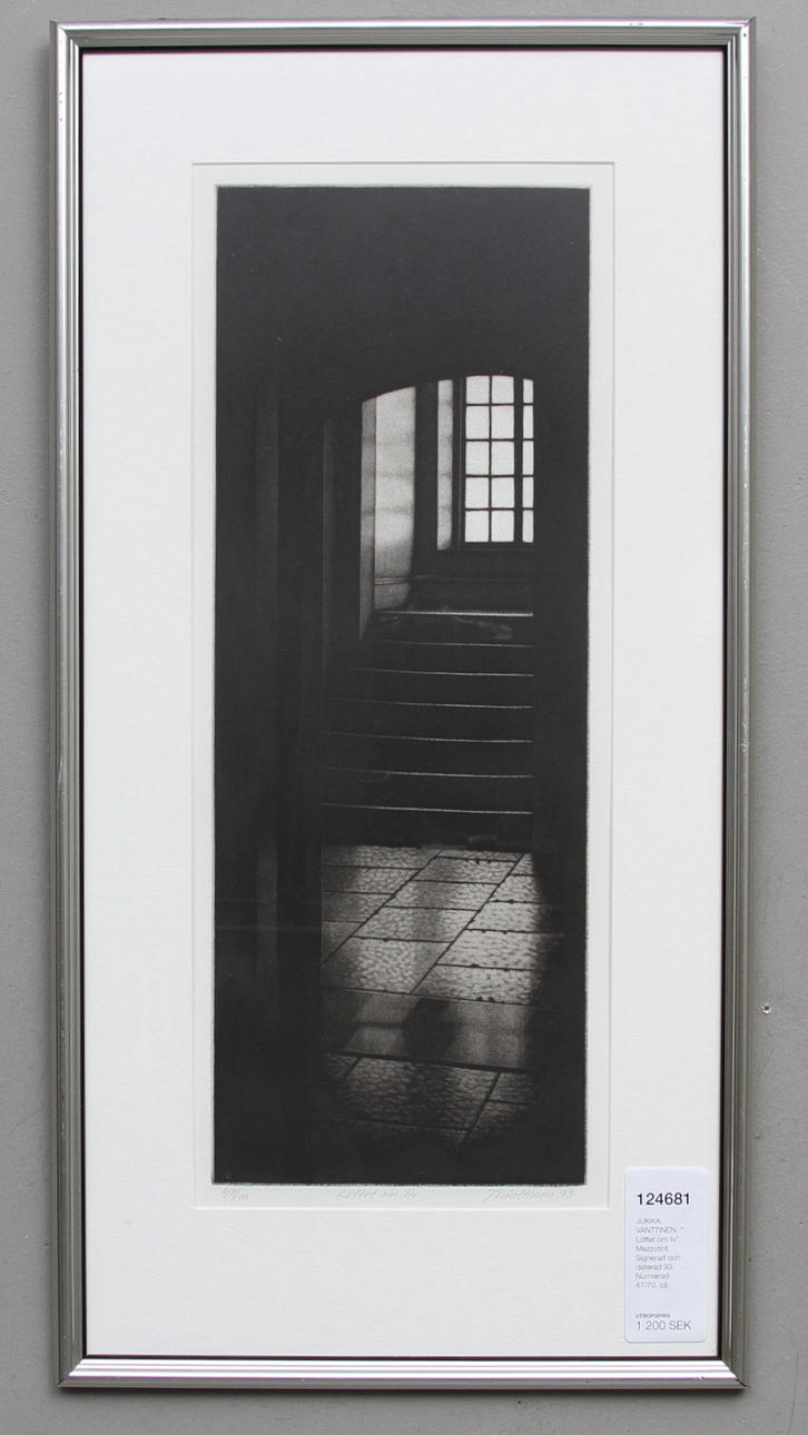 JUKKA VÄNTTINEN. " Löftet om liv". Mezzotint. Signerad och daterad 93. Numrerad 47/70.