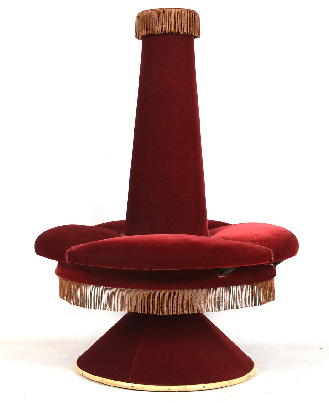 SITZKARUSSELL, roter Plüsch, 60er/70er Jahre.