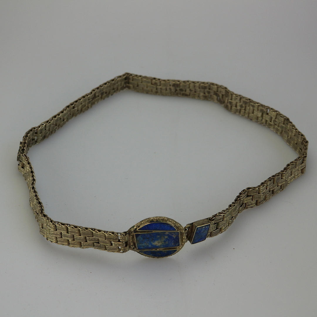 LAPIS LAZULI BÄLTE. Silver & Metall - Tenn, Mässing & Koppar - Auctionet