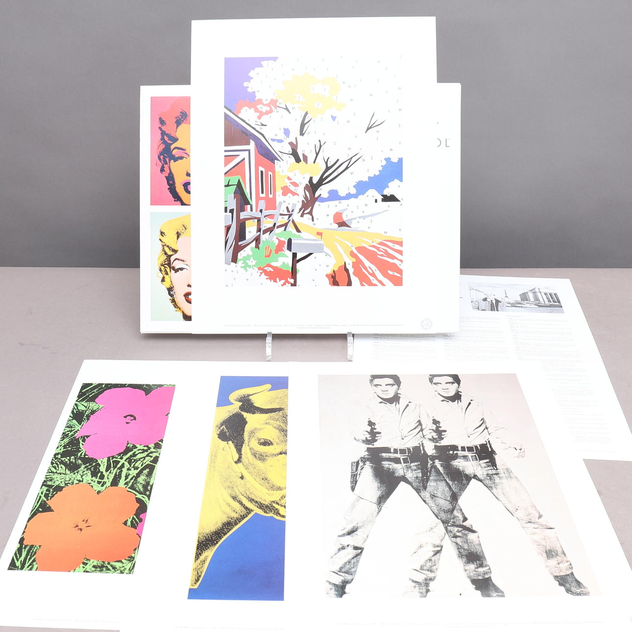ANDY WARHOL. Kunstmappe, 4 Werke, Pop Art, Offsetdruck.