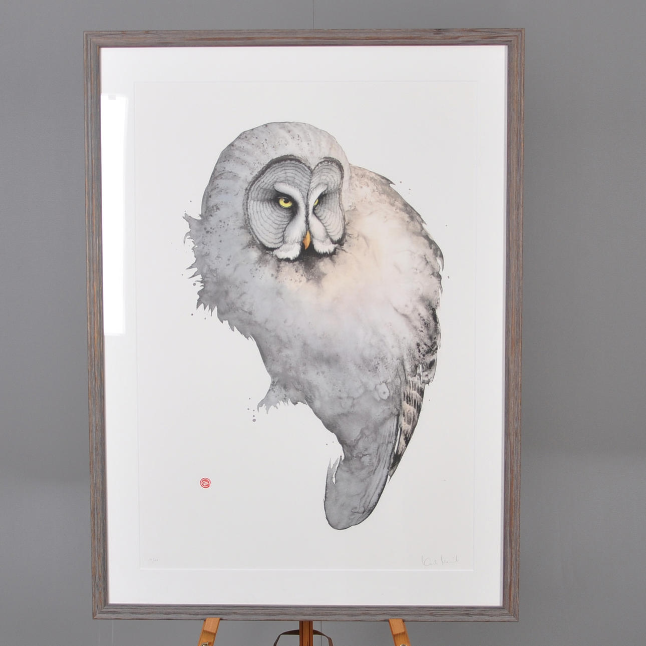 Karl Martens. Lithographie, Eule.