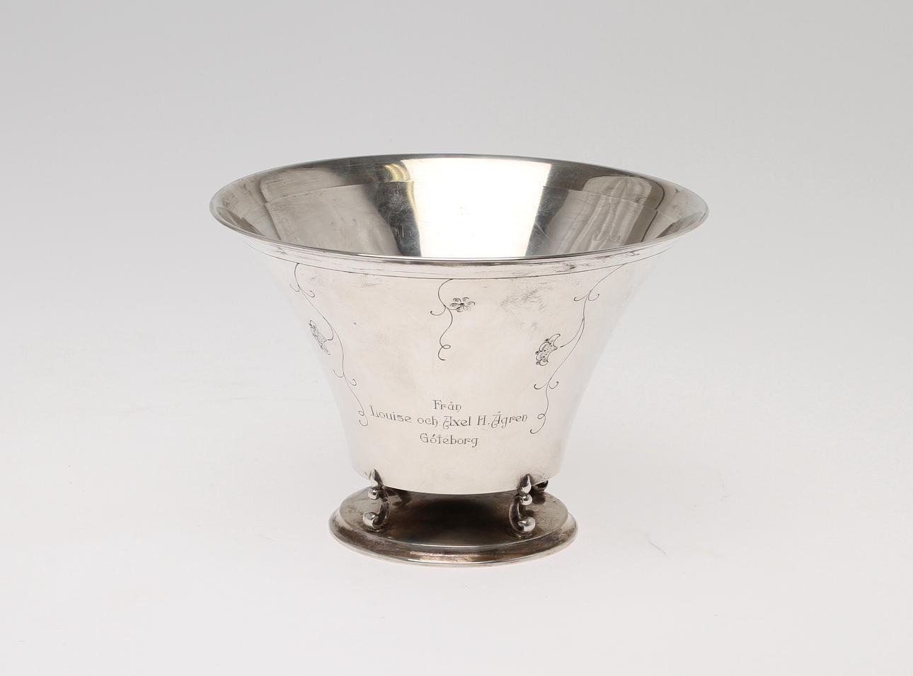 SKÅL, silver, K Anderson, Stockholm 1929. Vikt 296g.