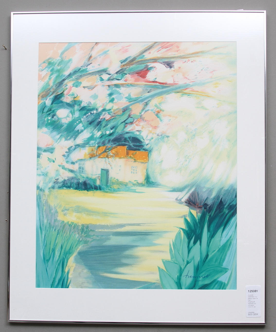 CLAUDE HEMERET. "La Maison Dans Le Parc". Färglitografi. Signerad och numrerad 114/170.