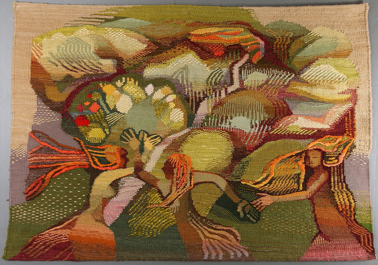 VÄGGBONAD/ VÄVNAD, Gobeläng, Irena Omiecinska, Polen, 1900-tal.