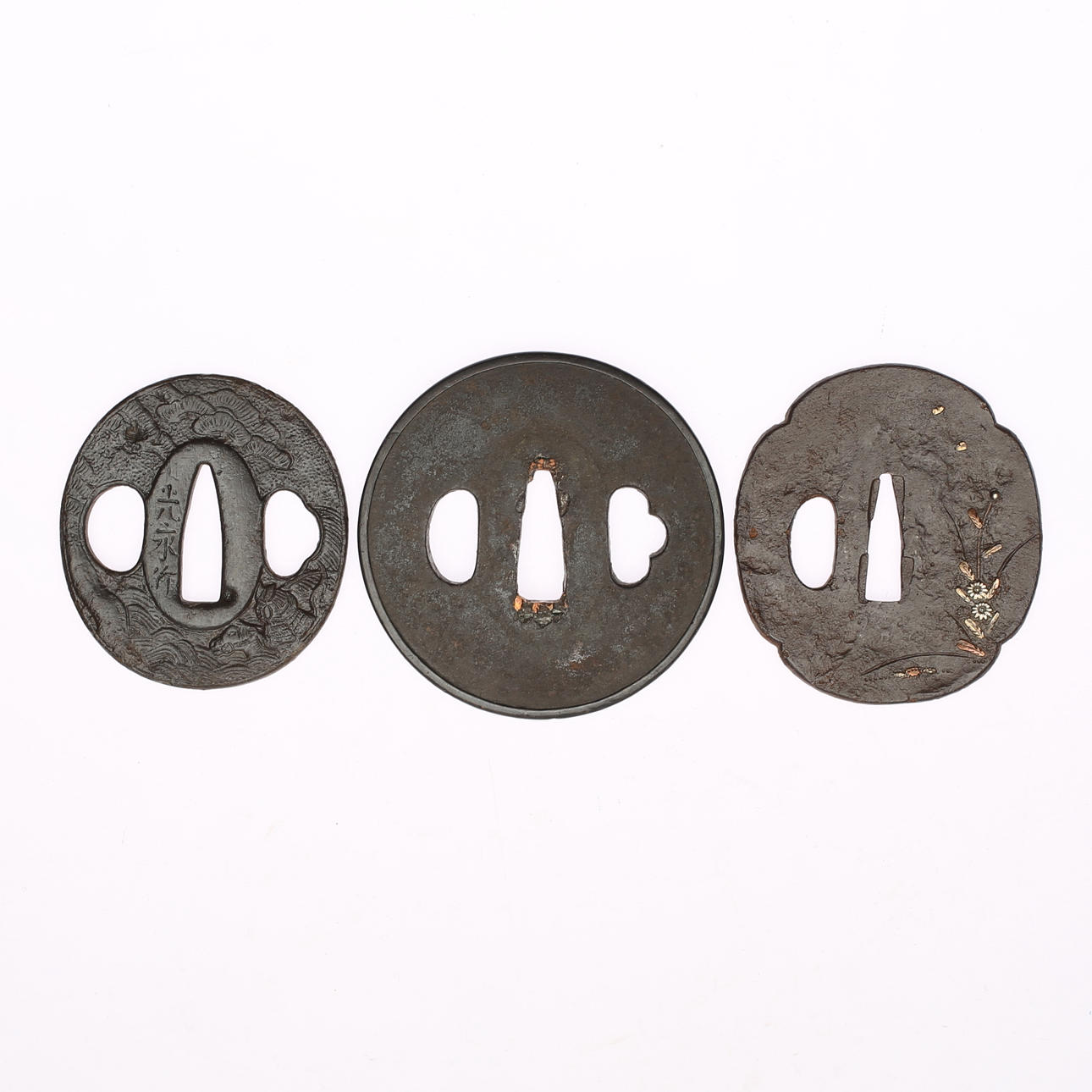 TSUBA, 3 pcs, Japan, 1603—1867 (Edo 江戸).