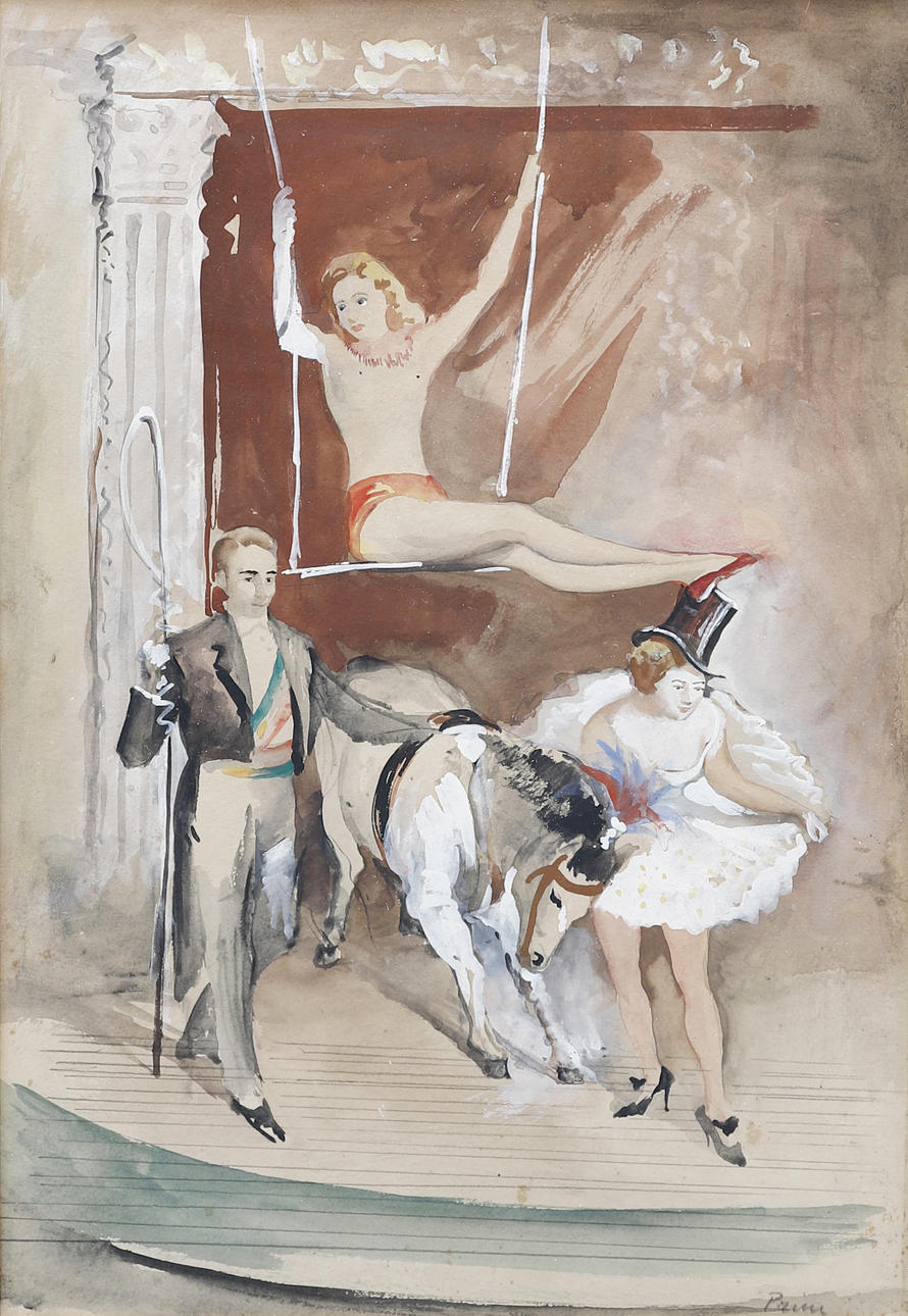 JOSEP MARIA PRIM. cirkus scene.
