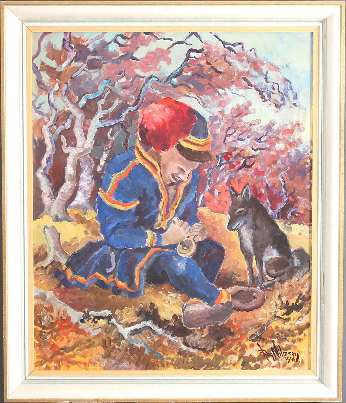 RAGN NILSSON. Olja på pannå, signerad, daterad 1946.