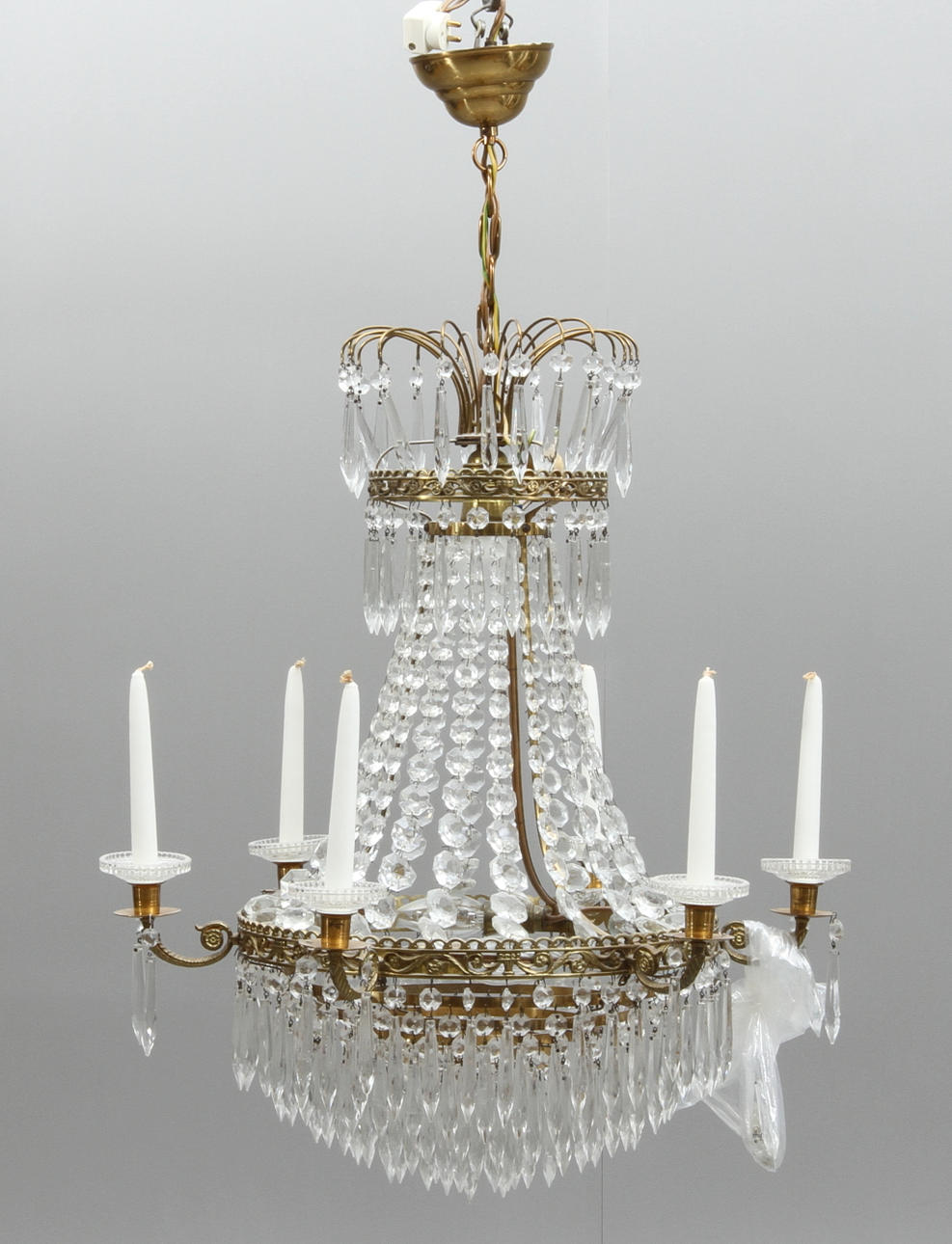 LJUSKRONA, för 6 st ljus, empirestil, 1900-tal.