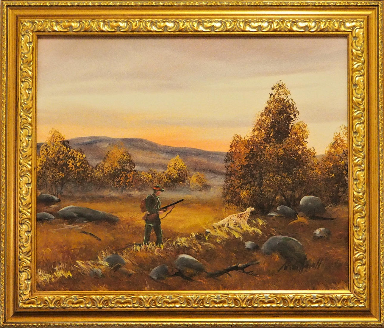JOHAN ARVALL. Ölgemälde "Jagd".