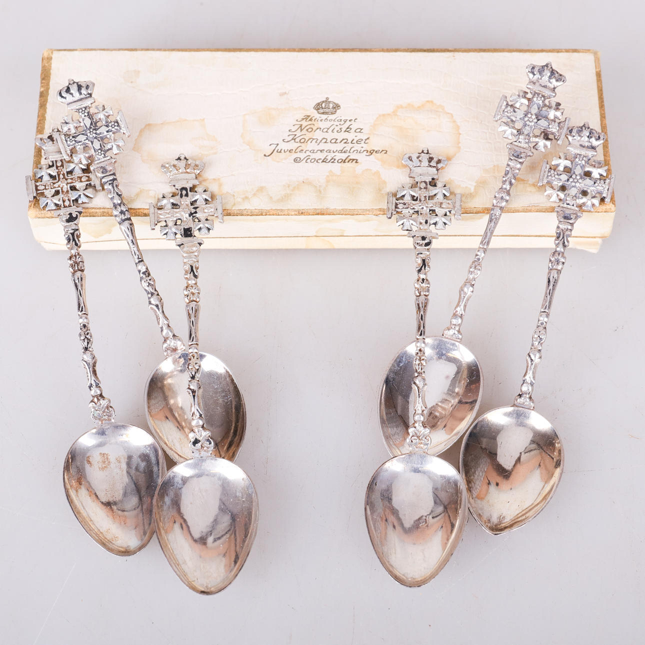 LÖFFEL, 6 Stück, Silber 900/950, Jerusalem.