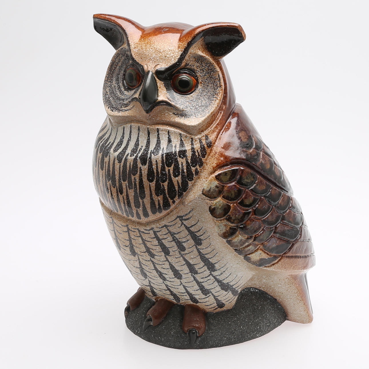 THOMAS HELLSTRÖM. OWL, GLAZED EARTHWARE, NITSJÖ.