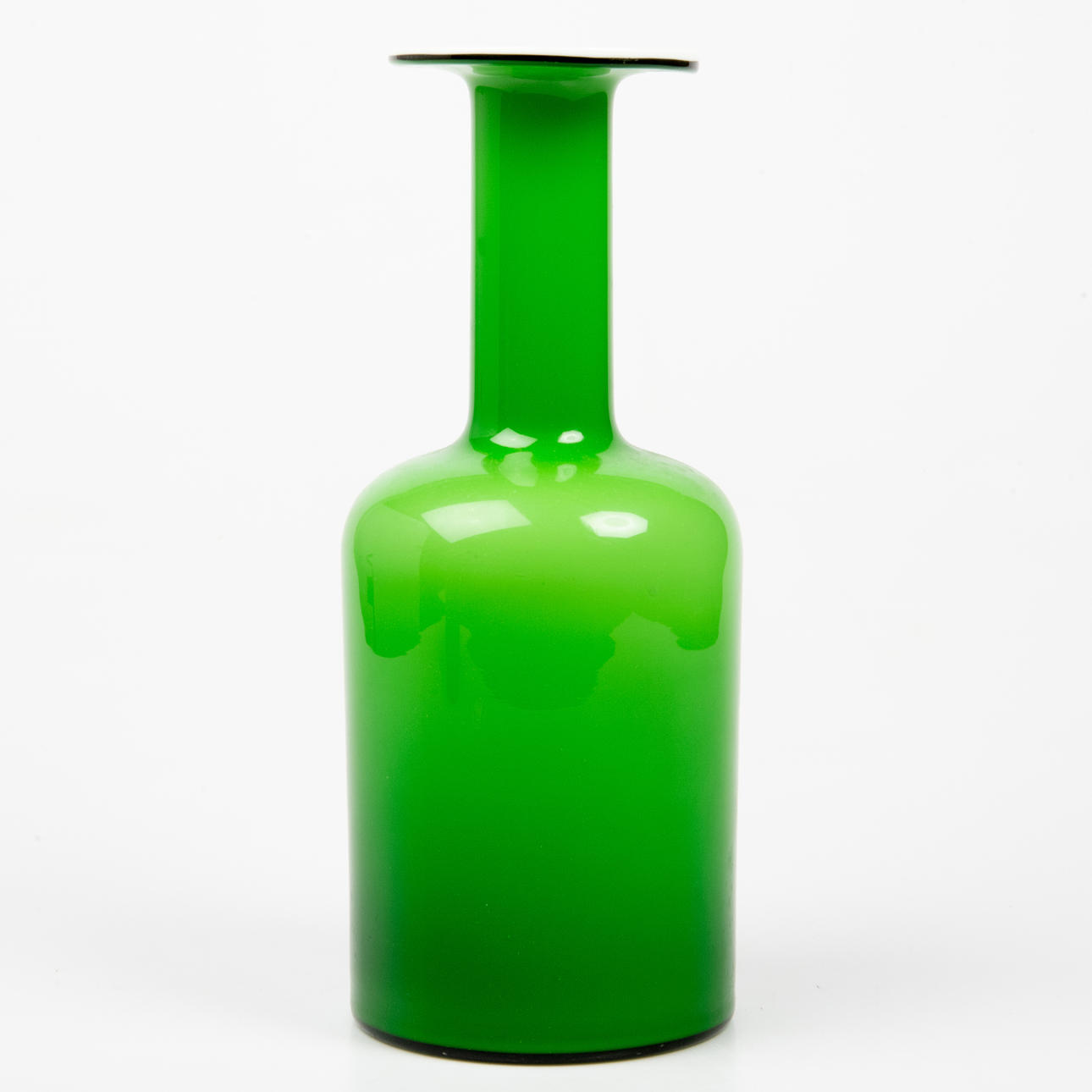 VASE/FLASKE, glas, Otto Bauer, Holmegaard, Danmark.
