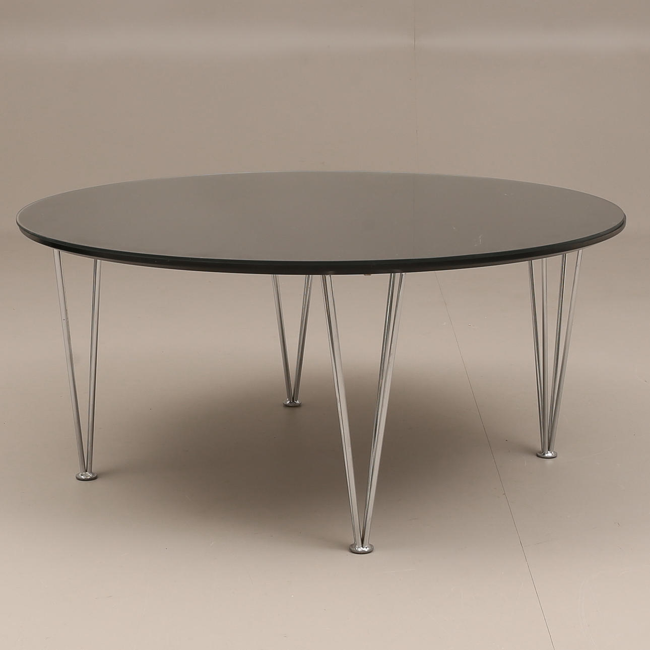 SOFFBORD, metall och glas.