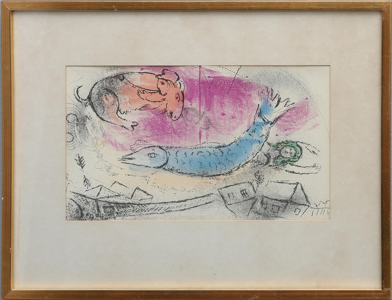 MARC CHAGALL. (EFTER), "LE POISSON BLEU", 1957.
