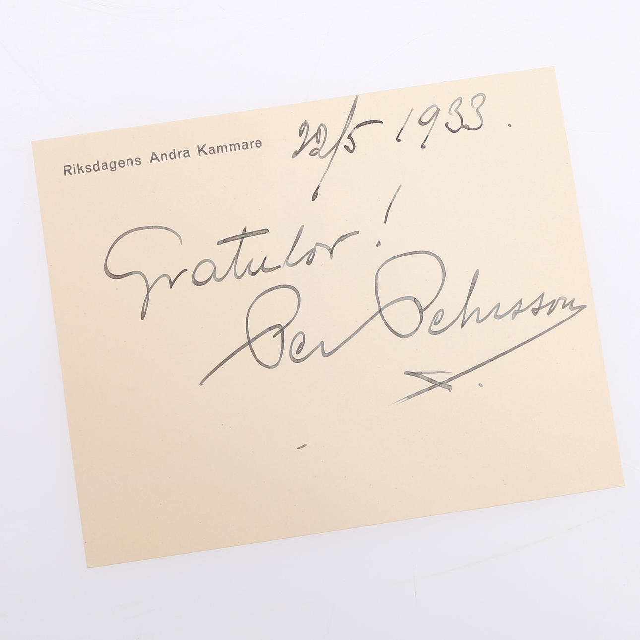 AUTOGRAMM. 33 SCHWEDISCHE POLITIKER.