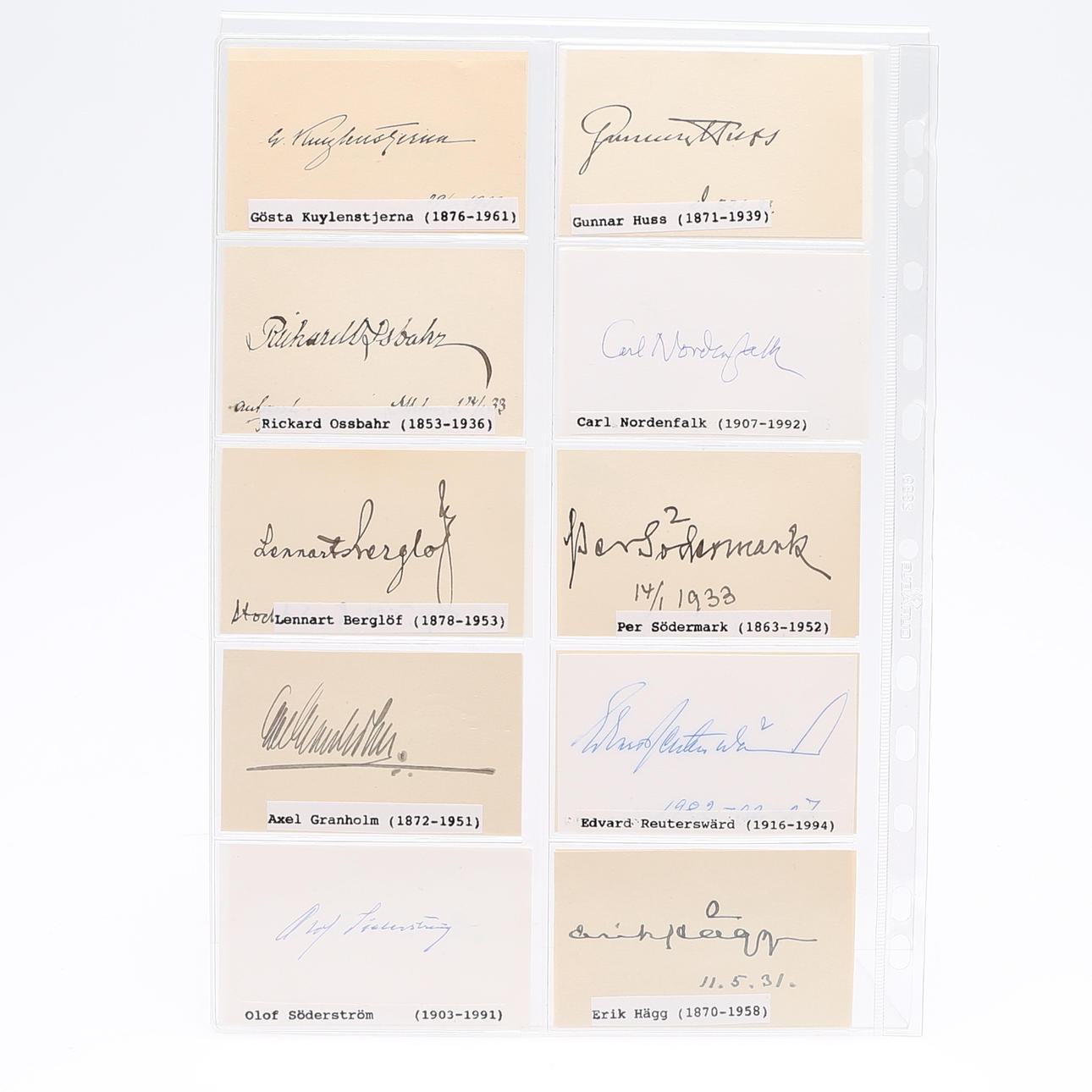 AUTOGRAPH. 70 SWEDISH OFFICIALS.