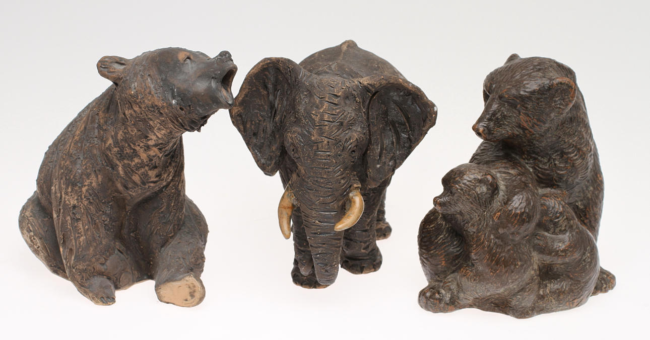 FIGURINER, 3 st, keramik, bla. Tilgmans.