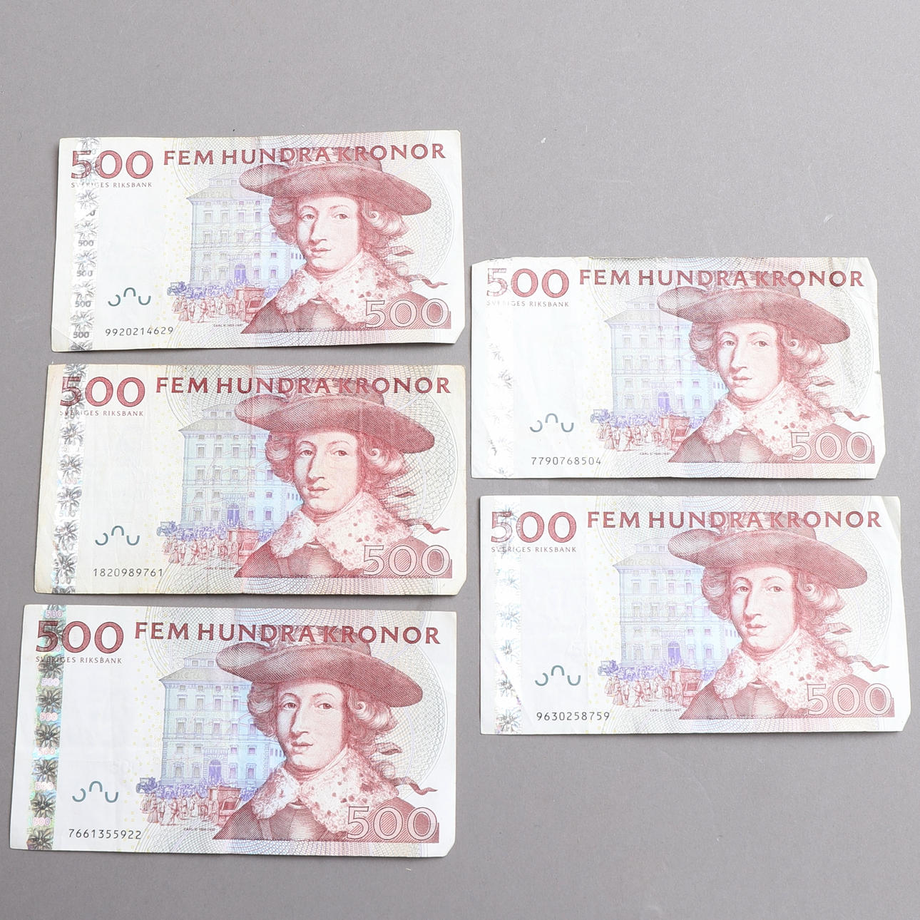 SEDLAR, 500-lappar, 5 st.