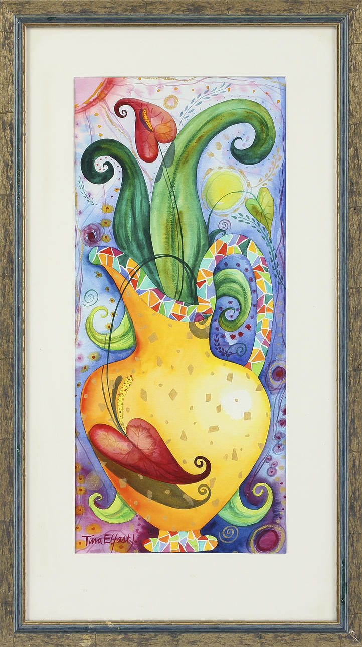 TINA ELFAST, akvarell, sign.