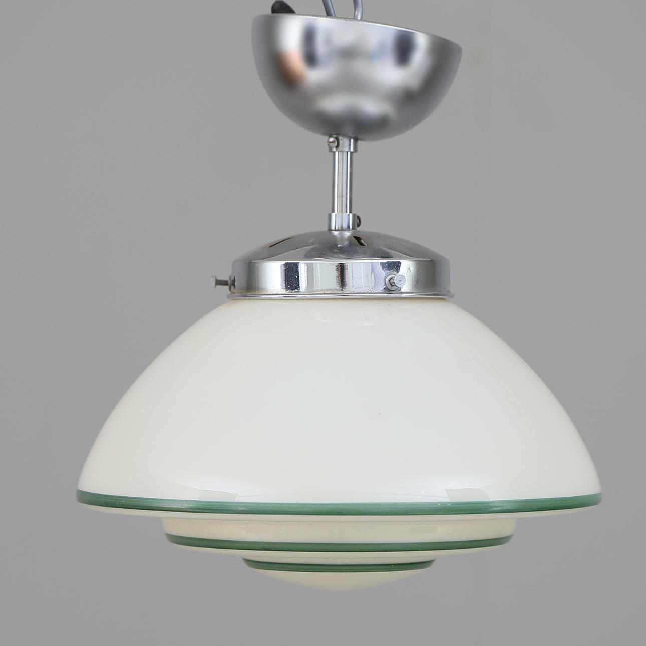 CEILING LAMP, glass/metal, circa 1930.