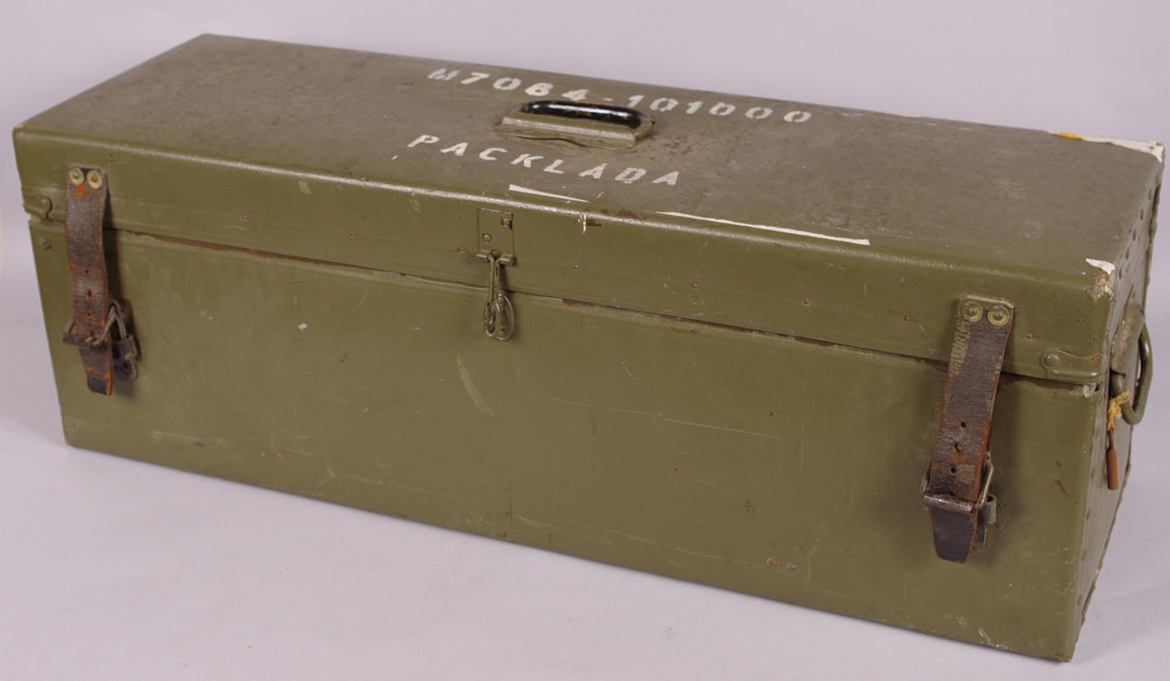 PACKLÅDA, militär, AB Tidan Unica, Mariestad.