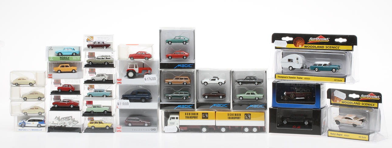 MODELLBILAR BREKINA, HERPA , WIKING, BREKINA med flera 30 stycken i originalkartonger.