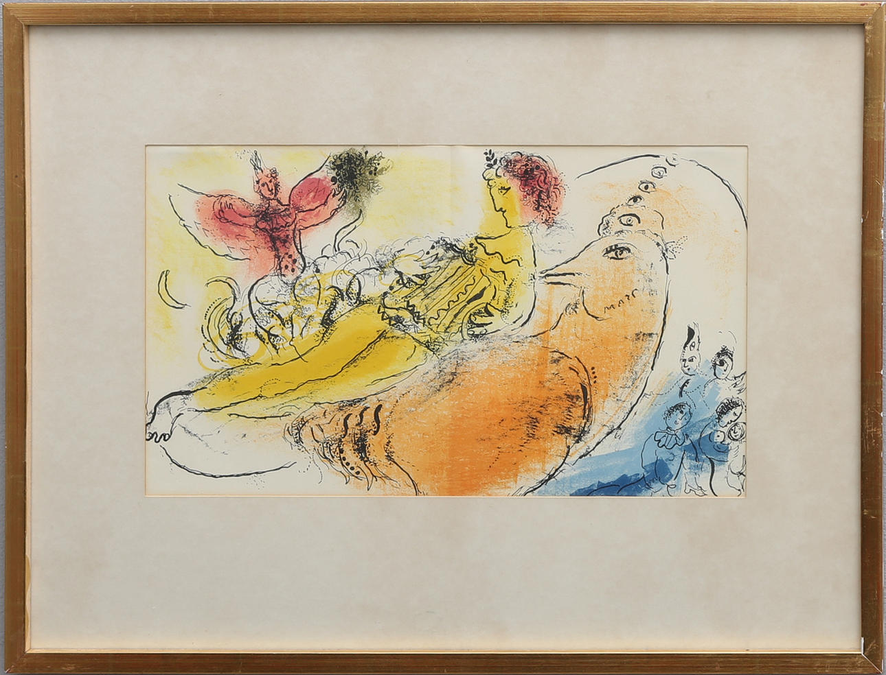 MARC CHAGALL. (AFTER), "L'ACCORDEONISTE", 1957.