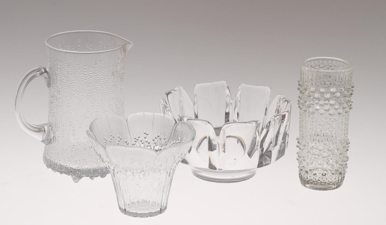 SKÅL, Orrefors, VASER, 2 st, KANNA, Iittala.