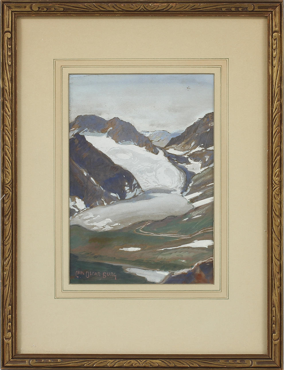 CARL OSCAR BORG, gouache, sign.