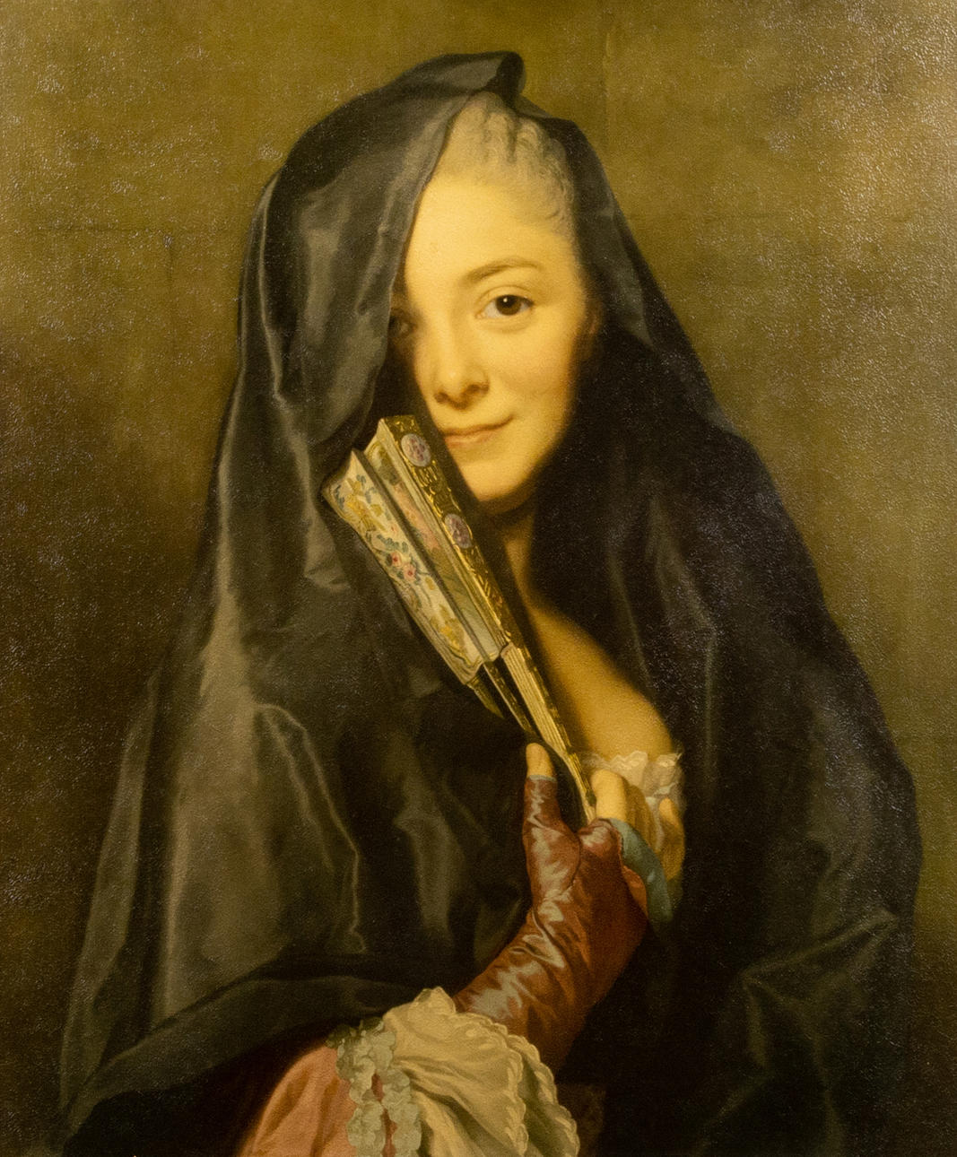 ALEXANDER ROSLIN. NACH. "Die Dame mit dem Schleier", Öldruck.