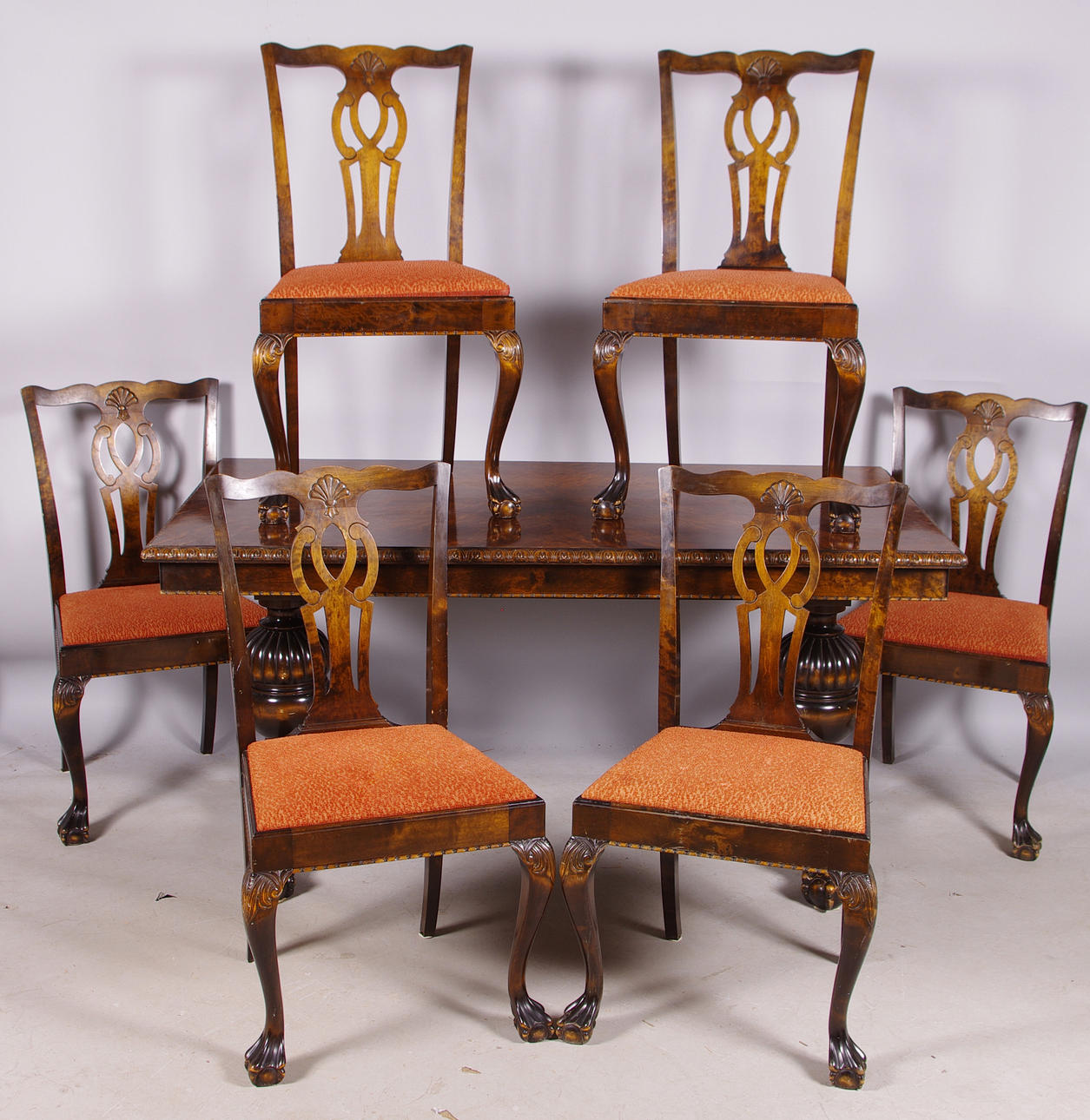 MATSALSGRUPP, bonad björk, chippendalestil.