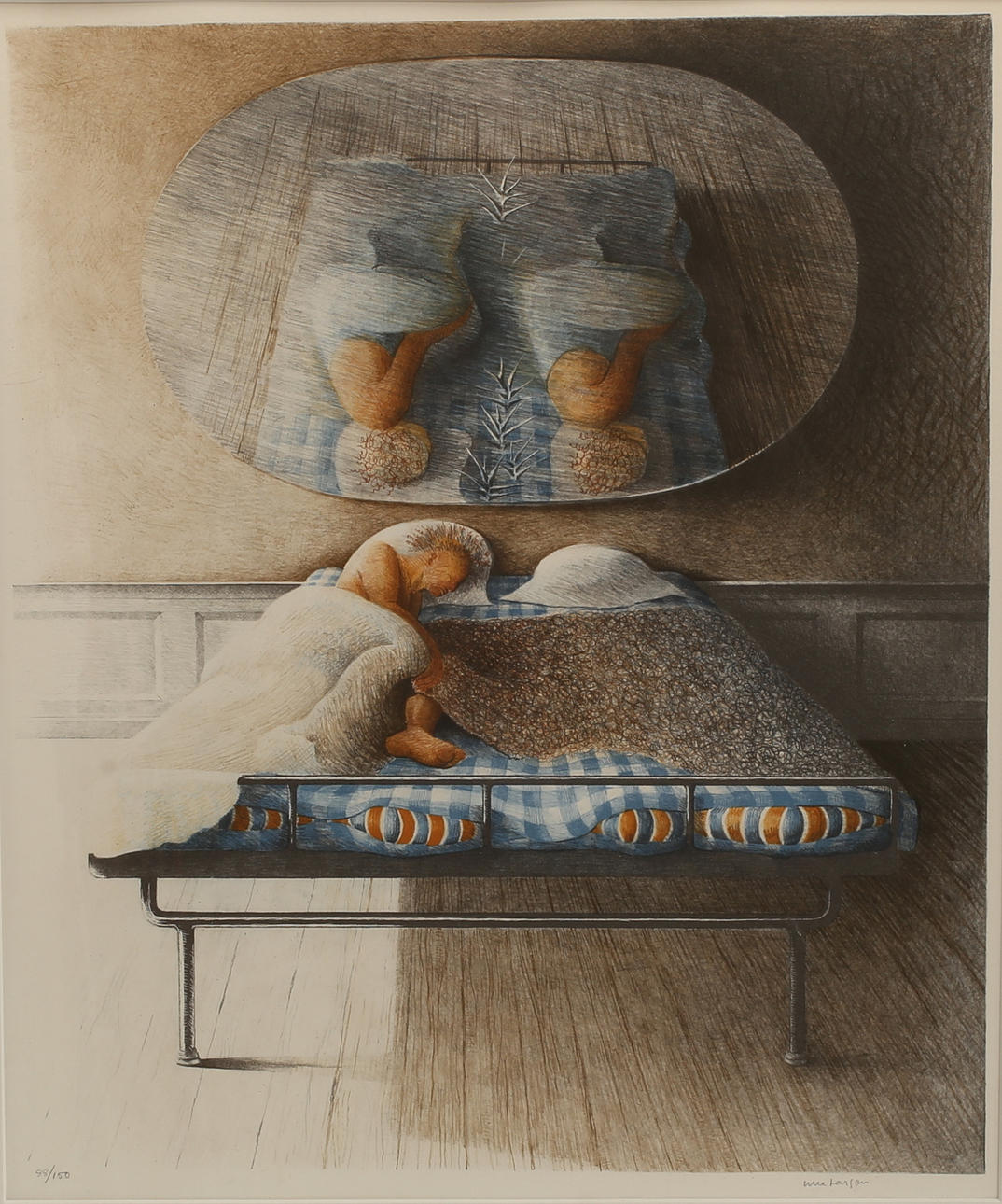 ULLA LARSON. Color lithograph, signed and numbered.