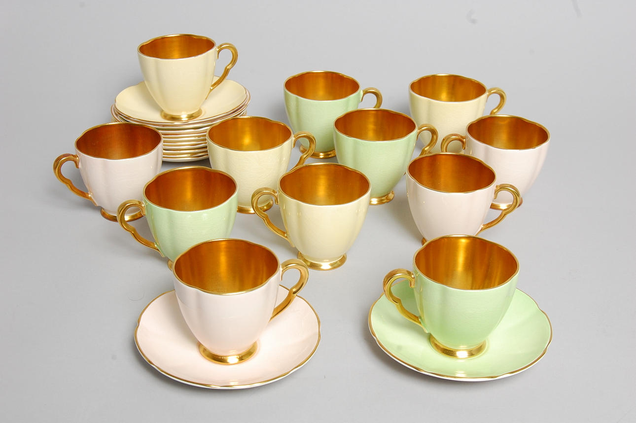 COFFEE CUPS, 24 pieces, porcelain, 1940s-50s.