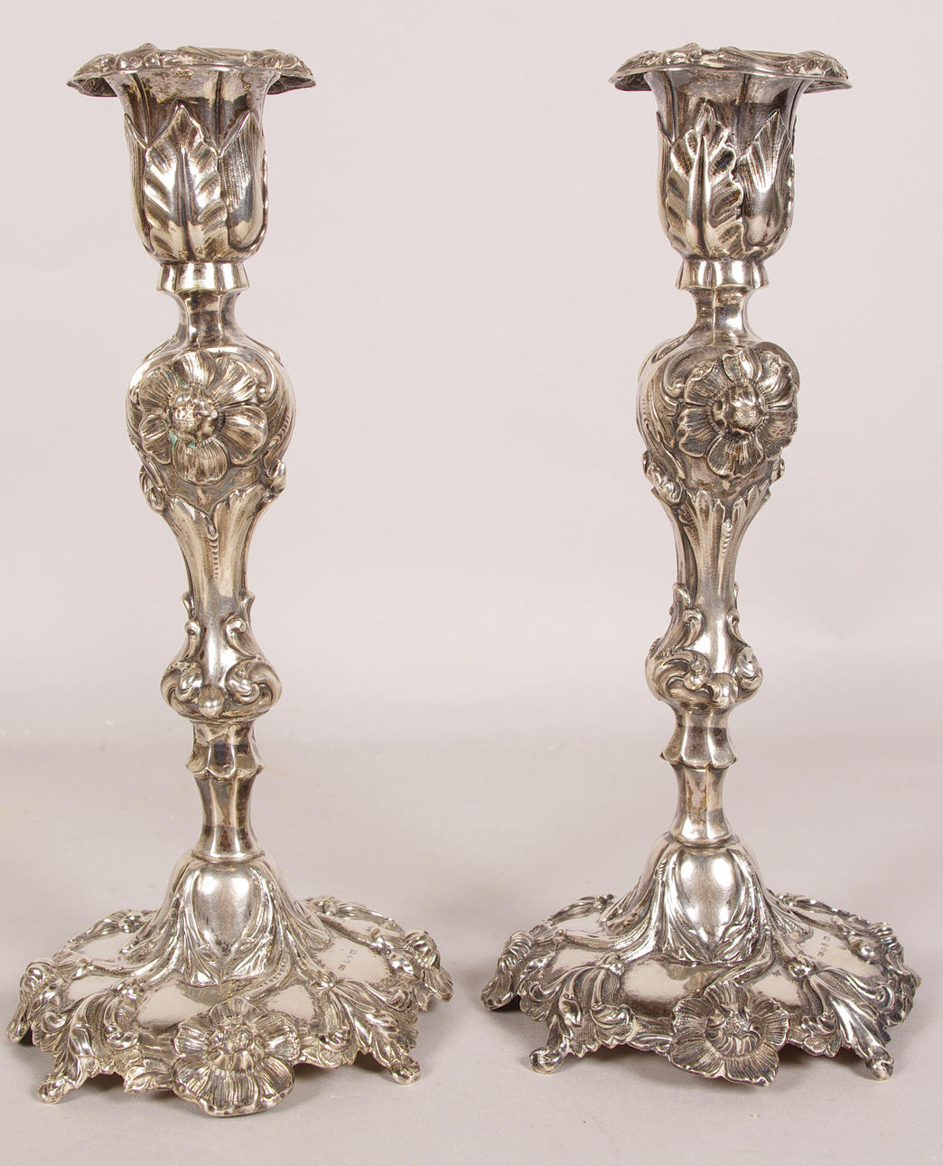 LJUSSTAKAR, 1 par, silver, 1866.