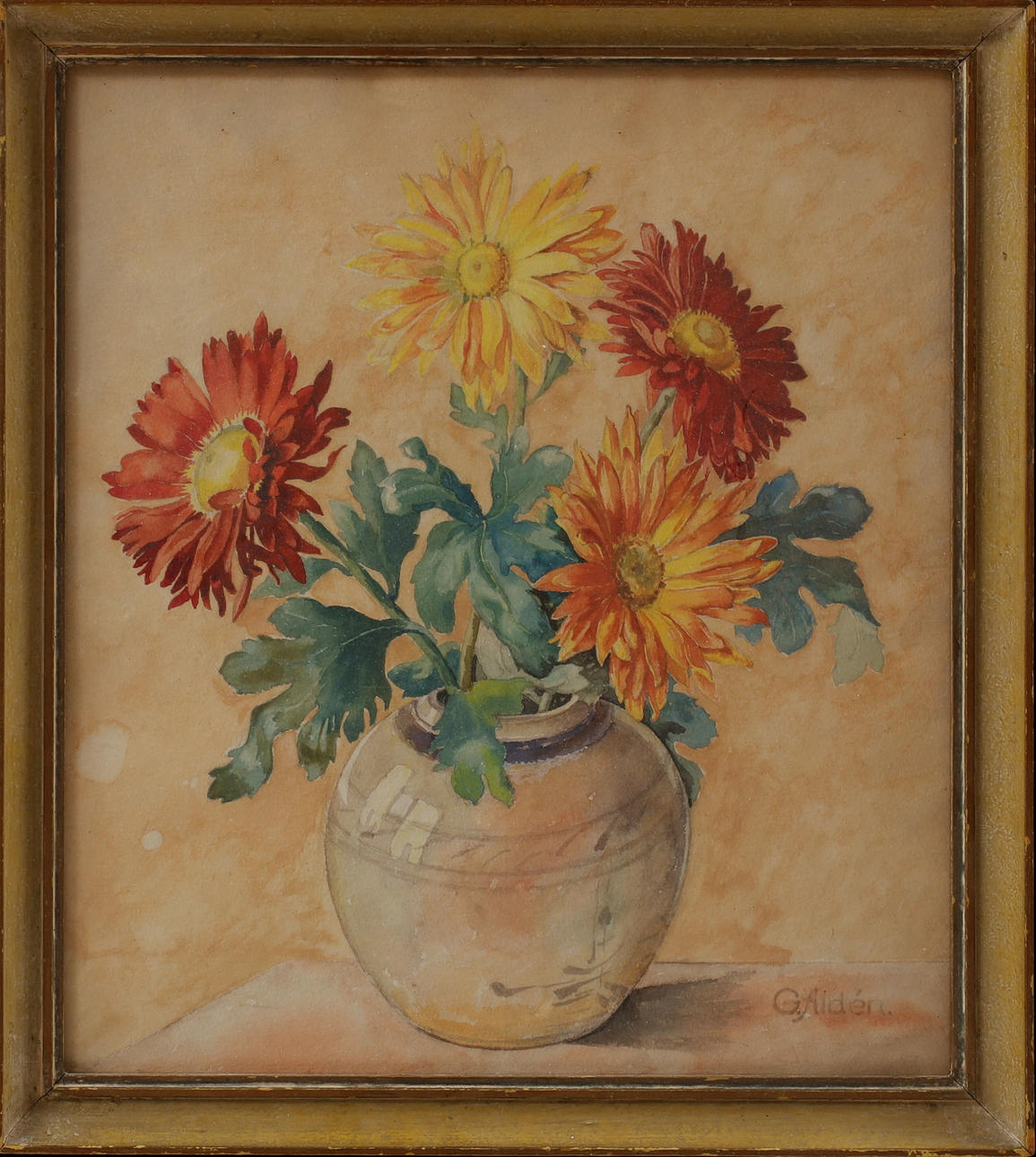 DAS G-ALTER. Stillleben, Aquarell, signiert.