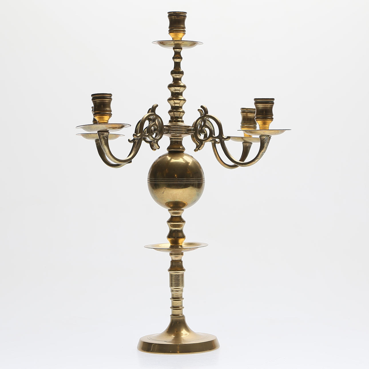 KANDELABER, mässing, 1900-tal.