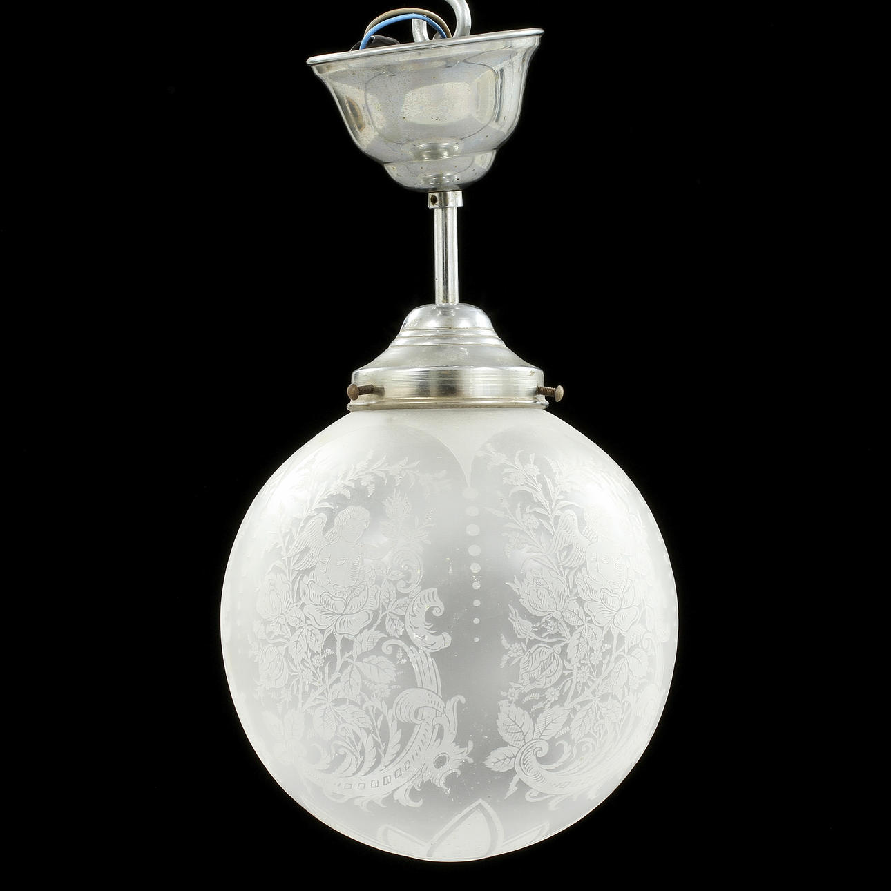 TAKLAMPA, 1800-talet slut. Höjd 30 cm.