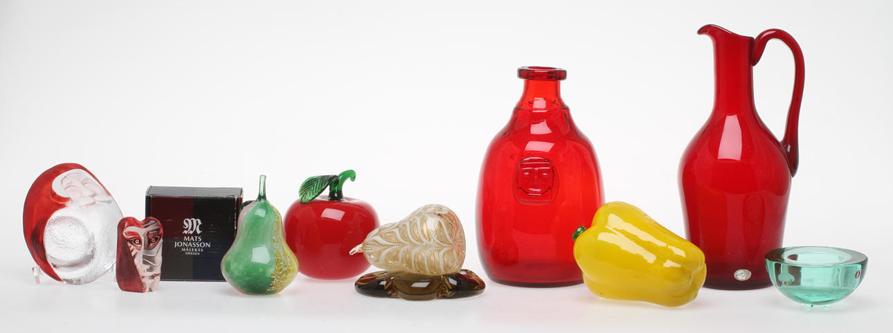 PARTI GLAS, 8 delar, bla Murano och Erik Höglund.