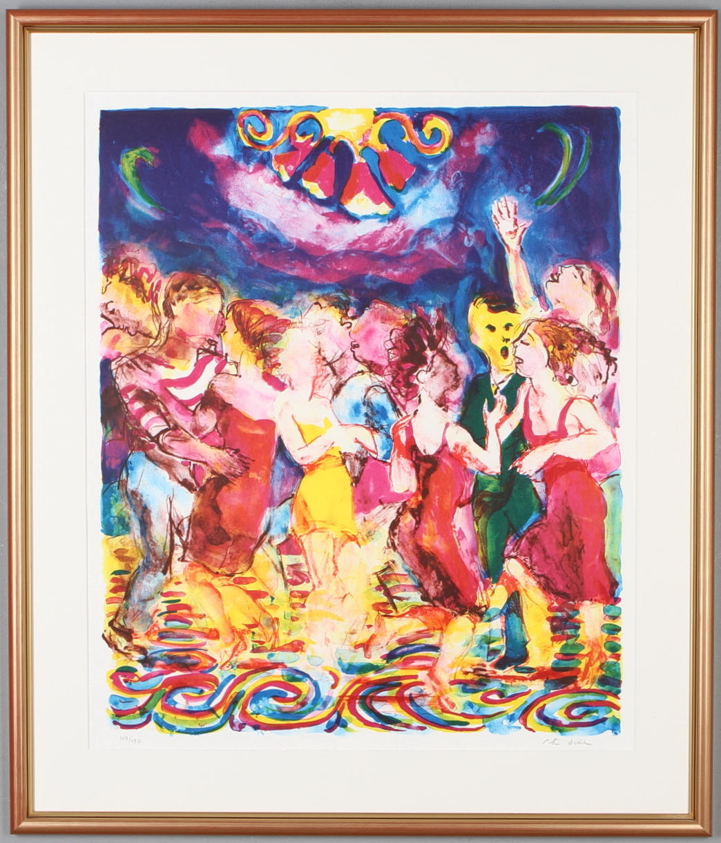 PETER DAHL. "Stimmet", färglitografi, signerad och numrerad 107/405.