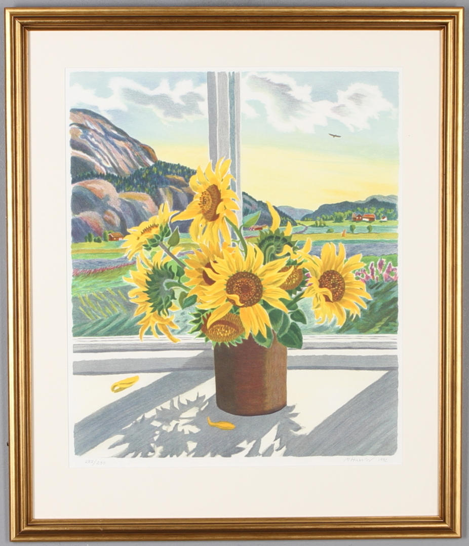 MONA HUSS WALIN. blomsterstilleben, färglitografi, signerad och numrerad 287/290.